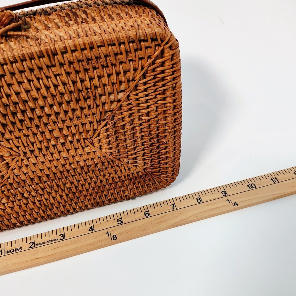 Zara Women's Rattan Wicker Square Crossbody Purse‎ NWOT - Picture 4 of 13